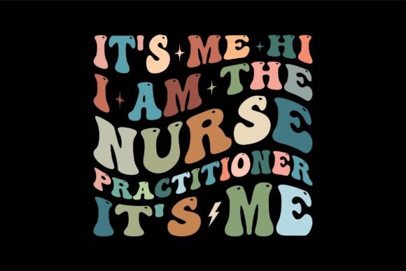 A Groovy Retro Nurse Practitioner Embroidery Design