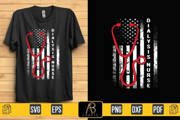 Evaluating the USA Flag White Dialysis Nurse Design for Embroidery