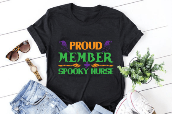 Proud Member Spooky Nurse: A Charming Embroidery Design